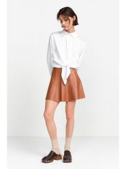 Rich&Royal Spódnica w kolorze jasnobrązowym rozmiar: 40. Brązowe spódniczki damskie Rich&Royal, bez wzorów, ze skóry, z podwyższonym stanem, mini, rozkloszowane. Za 191.88 zł.