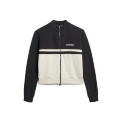 Damska bluza dresowa zapinana na zamek Superdry Athletic Essentials. Czarne bluzy bez kaptura damskie Superdry., z dresówki. Za 288.40 zł.