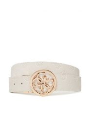 Guess Pasek Damski BW9253 P5335 Biały. Białe paski damskie Guess, z aplikacjami, ze skóry. Za 249.99 zł.