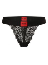 HUGO Stringi Kobiety Koronka czarny, S. Czarne stringi damskie Hugo, s, bez wzorów, z koronki. Za 129.95 zł.
