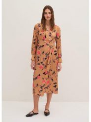 STEFANEL Sukienka w kolorze jasnobrązowo-jasnoróżowym rozmiar: 36. Brązowe sukienki damskie Stefanel, bez wzorów, z wiskozy, bez kołnierzyka, bez ramiączek, midi. Za 347.99 zł.