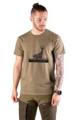 T-shirt myśliwski męski Tagart Roedeer Beige z nadrukiem. Brązowe t-shirty męskie tagart, na lato, m, bez wzorów, z bawełny, bez kołnierzyka. Za 116.00 zł.