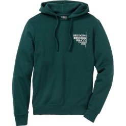 Bluza z kapturem Slim Fit bonprix ciemnozielony. Zielone bluzy z kapturem męskie bonprix, m. Za 79.99 zł.