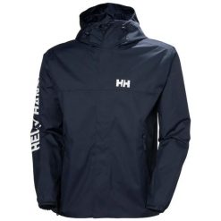 Kurtka wodoodporna z kapturem Helly Hansen Ervik. Niebieskie kurtki męskie Helly Hansen, m, bez wzorów, z kapturem. Za 504.10 zł.