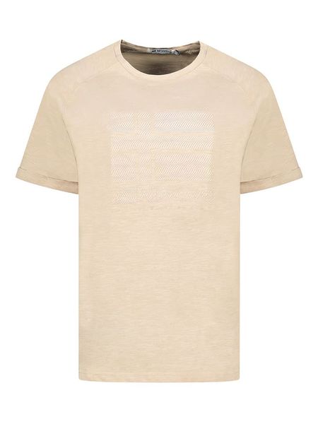 Geographical Norway Koszulka w kolorze beżowym rozmiar: XXL. Brązowe bluzki damskie Geographical Norway, xxl, bez wzorów, z bawełny, bez kołnierzyka, bez ramiączek. Za 56.99 zł.