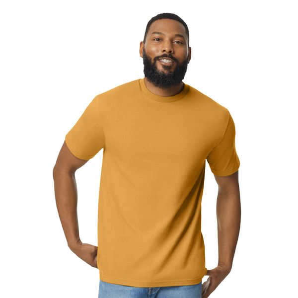 Koszulka Unisex Dla Dorosłych Softstyle Midweight. Żółte bluzki damskie Gildan, xl, bez wzorów, sportowe, bez kołnierzyka, bez ramiączek. Za 33.99 zł.