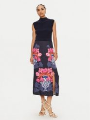 Ted Baker Sukienka codzienna 275626 Granatowy Regular Fit. Niebieskie sukienki damskie Ted Baker, na co dzień, bez wzorów, z wiskozy, bez kołnierzyka, bez ramiączek, proste. Za 719.99 zł.