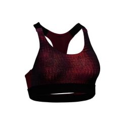 Stanik fitness cardio 500. Czerwone biustonosze sportowe damskie DOMYOS, bez wzorów, z elastanu. W wyprzedaży za 39.99 zł.