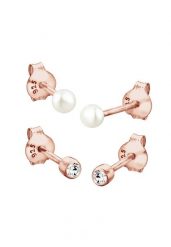 Elli Damskie kolczyki sztyfty Basic z perłą hodowlana słodkowodną i kryształem w srebrze próby 925 Sterling Silver Zestawy 1 ct. Szare kolczyki damskie Elli, z perłą, srebrne, na sztyftcie. Za 138.99 zł.