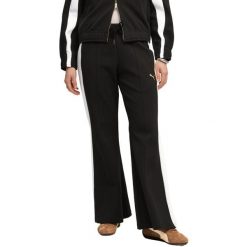 Spodnie Puma T7 Flared Pants, Kobiety. Czarne spodnie dresowe damskie Puma, bez wzorów, z bawełny. Za 490.00 zł.