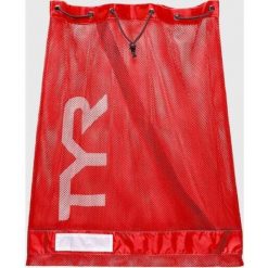 Worek plecak pływacki unisex Tyr Alliance Mesh Equipment. Czerwone plecaki damskie TYR, bez wzorów, z meshu. Za 129.99 zł.