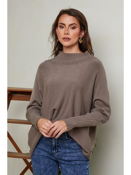 Joséfine Sweter "Izsak" w kolorze brązowym rozmiar: XL. Brązowe golfy damskie Joséfine, xl, bez wzorów, z kaszmiru, bez ramiączek. Za 131.12 zł.