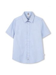 BOSS Koszula J53160 S Błękitny Regular Fit. Niebieskie koszule chłopięce Boss, bez wzorów, z bawełny, bez kołnierzyka, bez ramiączek. Za 316.99 zł.