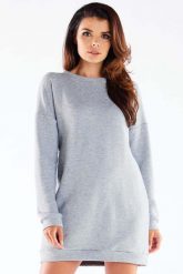 Krótka Bawełniana Sukienka z Wycięciem - Szara. Szare sukienki damskie Infinite You, l, bez wzorów, z bawełny, bez kołnierzyka, bez ramiączek, mini. Za 209.90 zł.