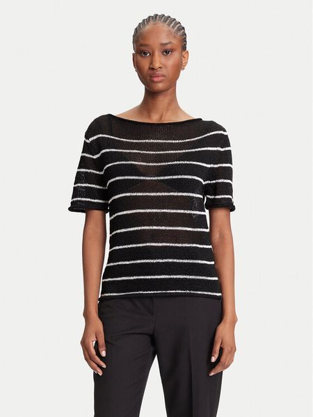 Tommy Hilfiger Sweter WW0WW46522 Czarny Regular Fit. Czarne swetry klasyczne damskie Tommy Hilfiger, s, z syntetyku, bez kołnierzyka. Za 539.99 zł.