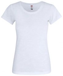 Clique Slub-T Women — Dopasowany T-shirt z 100% bawełny slub – white. Białe t-shirty damskie CLIQUE, m, bez wzorów, z bawełny, bez kołnierzyka. Za 117.07 zł.