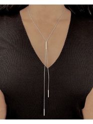 Eclat d'Argent Srebrny naszyjnik z elementem ozdobnym - dł. 45 cm rozmiar: onesize. Szare naszyjniki damskie Eclat d'Argent, srebrne. Za 222.94 zł.