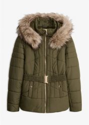 Kurtka pikowana. Zielone kurtki damskie bonprix, bez wzorów. Za 299.99 zł.