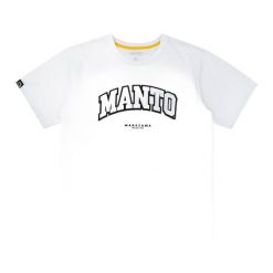 Koszulka MANTO Warszawa Oversize. Białe bluzki sportowe damskie Manto, xs, bez wzorów, bez ramiączek. Za 84.99 zł.