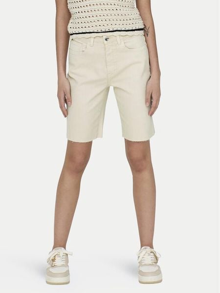 ONLY Szorty jeansowe Emily 15311258 Écru Mom Fit. Szorty damskie Only, bez wzorów, z bawełny. Za 149.99 zł.