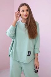 Komplet bawełniany bluza + spodnie ciemno miętowy. Zielone bluzy bez kaptura damskie KESI, l, z bawełny. Za 271.84 zł.