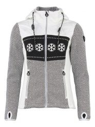 Peak Mountain Kurtka polarowa "Animo" w kolorze biało-czarnym rozmiar: S. Białe kurtki damskie Peak Mountain, s, bez wzorów, z polaru, bez kaptura. Za 239.86 zł.
