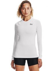 Under Armour Koszulka funkcyjna "Authentics Com" w kolorze białym rozmiar: XS. Białe bluzki sportowe damskie Under Armour, xs, z materiału, bez kołnierzyka, bez ramiączek. Za 113.36 zł.
