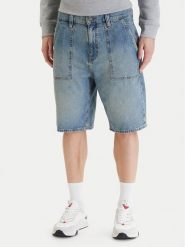 Guess Jeans Jeansy M6GD00 D5M5S Niebieski Relaxed Fit. Niebieskie szorty męskie Guess Jeans, z aplikacjami, z bawełny. Za 349.99 zł.