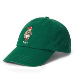 Czapka z daszkiem Polo Ralph Lauren. Zielone czapki z daszkiem damskie Polo Ralph Lauren, bez wzorów. Za 519.99 zł.