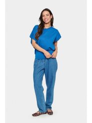 SAINT TROPEZ Bluzka w kolorze niebieskim rozmiar: XL. Niebieskie bluzki damskie Saint Tropez, xl, bez wzorów, bez kołnierzyka, bez ramiączek. Za 82.99 zł.