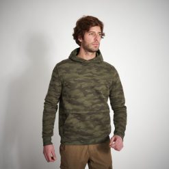 Bluza outdoor z kapturem Solognac 500 Camo Halftone. Zielone bluzy z kapturem męskie SOLOGNAC, l, z bawełny. W wyprzedaży za 119.99 zł.
