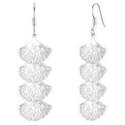 Yokoamii Kolczyki wiszace Ginkgo z metalowego stopu w kolorze srebrnym 1 ct Damski. Szare kolczyki damskie Yokoamii, metalowe. Za 149.99 zł.