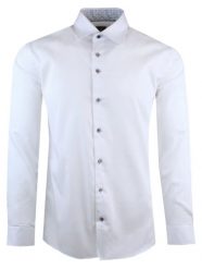 Elegancka, Męska Koszula, Taliowany Krój - Victorio - Biała. Białe koszule męskie Victorio, m, bez wzorów, z bawełny, bez kołnierzyka, bez ramiączek. Za 149.00 zł.