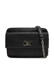 Calvin Klein Torebka Ck Pocket Camera Bag_Tex K60K613239 Czarny. Czarne torebki klasyczne damskie CALVIN KLEIN, bez wzorów, ze skóry, wizytowe, bez kołnierzyka, bez ramiączek. Za 319.99 zł.