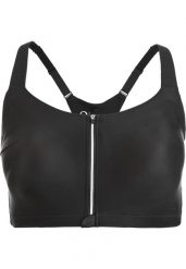 Damski biustonosz zapinany na zamek Q Sportswear Thinna. Czarne biustonosze sportowe damskie ENDURANCE Q, bez wzorów, z materiału. Za 261.50 zł.