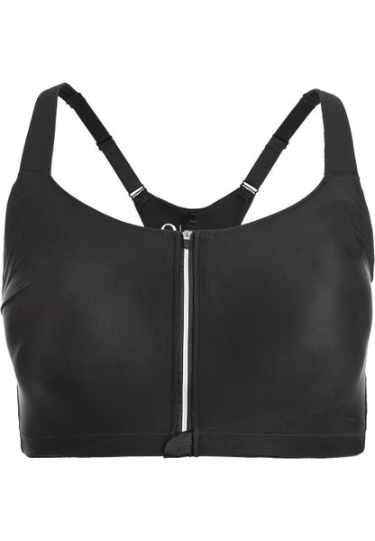 Damski biustonosz zapinany na zamek Q Sportswear Thinna. Czarne biustonosze sportowe damskie ENDURANCE Q, bez wzorów, z materiału. Za 257.25 zł.