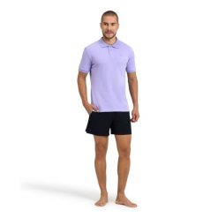 Koszulka męska T-shirt polo kołnierzyk bawełniany Arena Poloshirt. Fioletowe koszulki polo męskie Arena, m, bez wzorów, z bawełny, bez ramiączek. Za 99.99 zł.