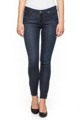 SPODNIE DAMSKIE LEE SCARLETT ZIP POLISHED BLUE L30HSKWC. Niebieskie spodnie materiałowe damskie Lee, bez wzorów, z jeansu. W wyprzedaży za 89.99 zł.