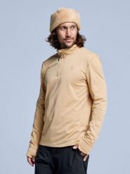 Bluza narciarska - Męska - Arctic 2.0 - Warm Sand. Brązowe bluzy z kapturem męskie POEDERBAAS, na zimę, m, z elastanu. Za 177.72 zł.