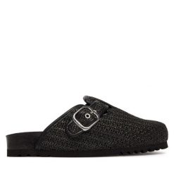 Klapki Scholl. Czarne klapki damskie Scholl, bez wzorów, bez obcasa. Za 463.99 zł.