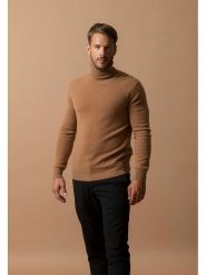 Perfect Cashmere Kaszmirowy sweter "Trevor" w kolorze jasnobrązowym rozmiar: XL. Brązowe swetry męskie Perfect Cashmere, xl, bez wzorów, z kaszmiru, bez kołnierzyka. Za 263.53 zł.