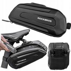 Torba rowerowa podsiodłowa Rockbros 1,8 L klips + regulacja. Czarne torebki klasyczne damskie ROCKBROS, bez wzorów, z materiału, duże, bez dodatków. Za 76.99 zł.