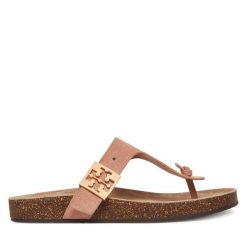 Japonki Tory Burch. Brązowe klapki damskie Tory Burch, bez wzorów, bez obcasa. Za 1,219.00 zł.