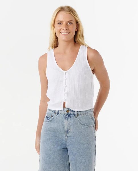 Rip Curl Premium Surf TOP - White. Białe topy sportowe damskie Rip Curl, s, bez wzorów, bez ramiączek. Za 187.25 zł.