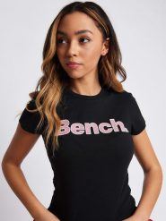 Bench Koszulka "Leora" w kolorze czarnym rozmiar: 42. Czarne bluzki damskie Bench, bez wzorów, z bawełny, bez kołnierzyka, bez ramiączek. Za 66.16 zł.