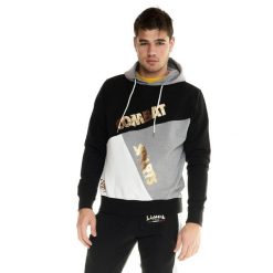 Bluza męska Leone z blokiem kolorów Winter Gold. Czarne bluzy bez kaptura męskie LEONE 1947 APPAREL, l, z tkaniny. W wyprzedaży za 163.40 zł.