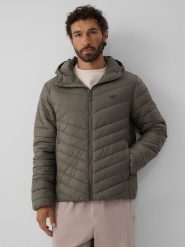 4F Kurtka z wypełnieniem syntetycznym męska - khaki 3XL. Brązowe kurtki męskie 4f, m, bez wzorów, z materiału, klasyczne, z kapturem. Za 269.99 zł.
