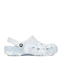 Klapki Crocs. Niebieskie klapki damskie Crocs, bez wzorów, bez obcasa. Za 189.99 zł.