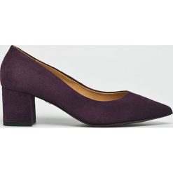 Solo Femme - Czółenka. Fioletowe czółenka damskie Solo Femme, bez wzorów, z materiału, bez obcasa, na obcasie. W wyprzedaży za 219.90 zł.