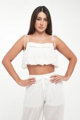 Top damski lniany bombka TWINSET U&B. Topy damskie Twinset U&B, l, bez wzorów, ze lnu, bez kołnierzyka. Za 699.00 zł.